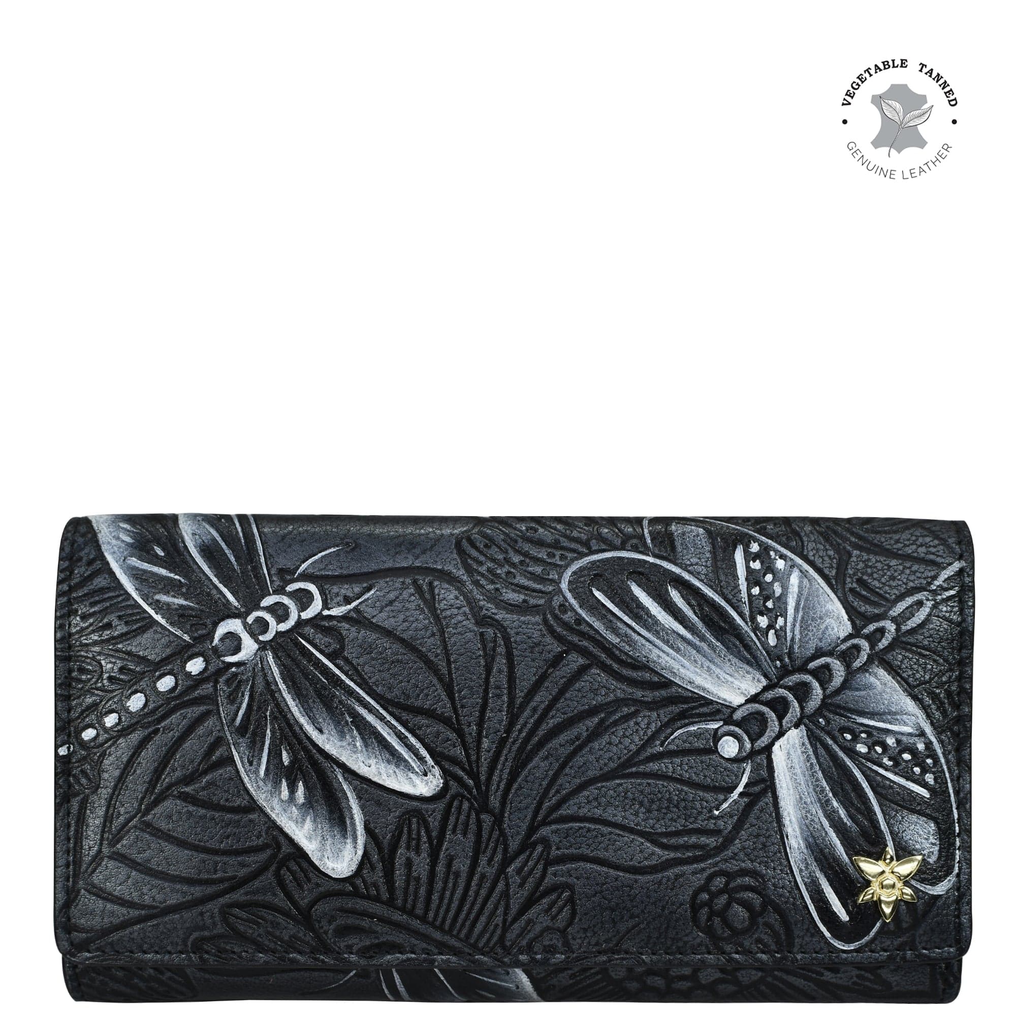 Tooled Dragonfly Meadow Pewter Three Fold Wallet - 1150