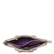 Leather Tooled  Rose Almond Painted Large Zip Top Tote