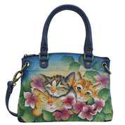 Three Kittens Blue Small Satchel - 8252