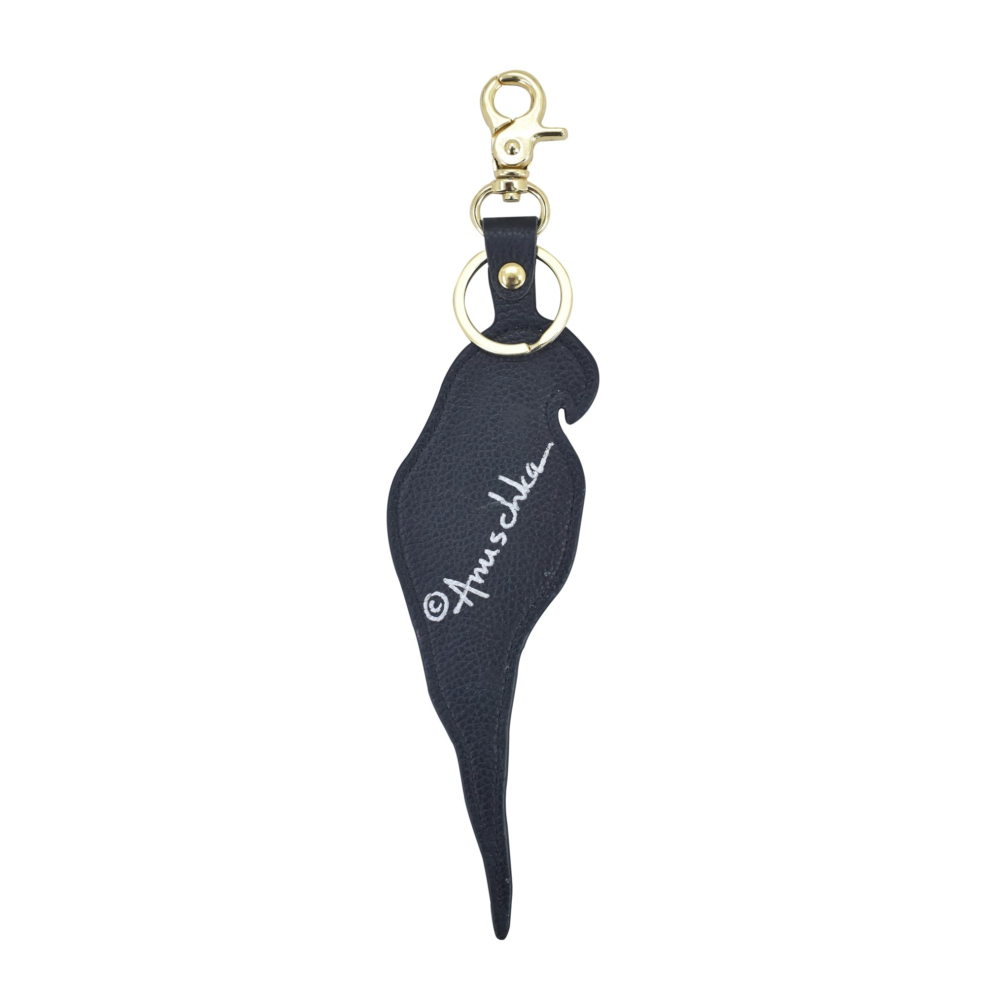 Painted Leather Bag Charm - K0010