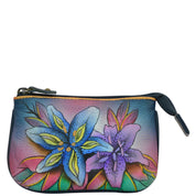 Luscious Lilies Denim Medium Zip Pouch - 1107