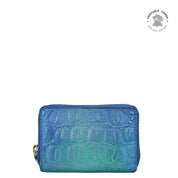 Croco Embossed Peacock Accordion Style Credit And Business Card Holder - 1110