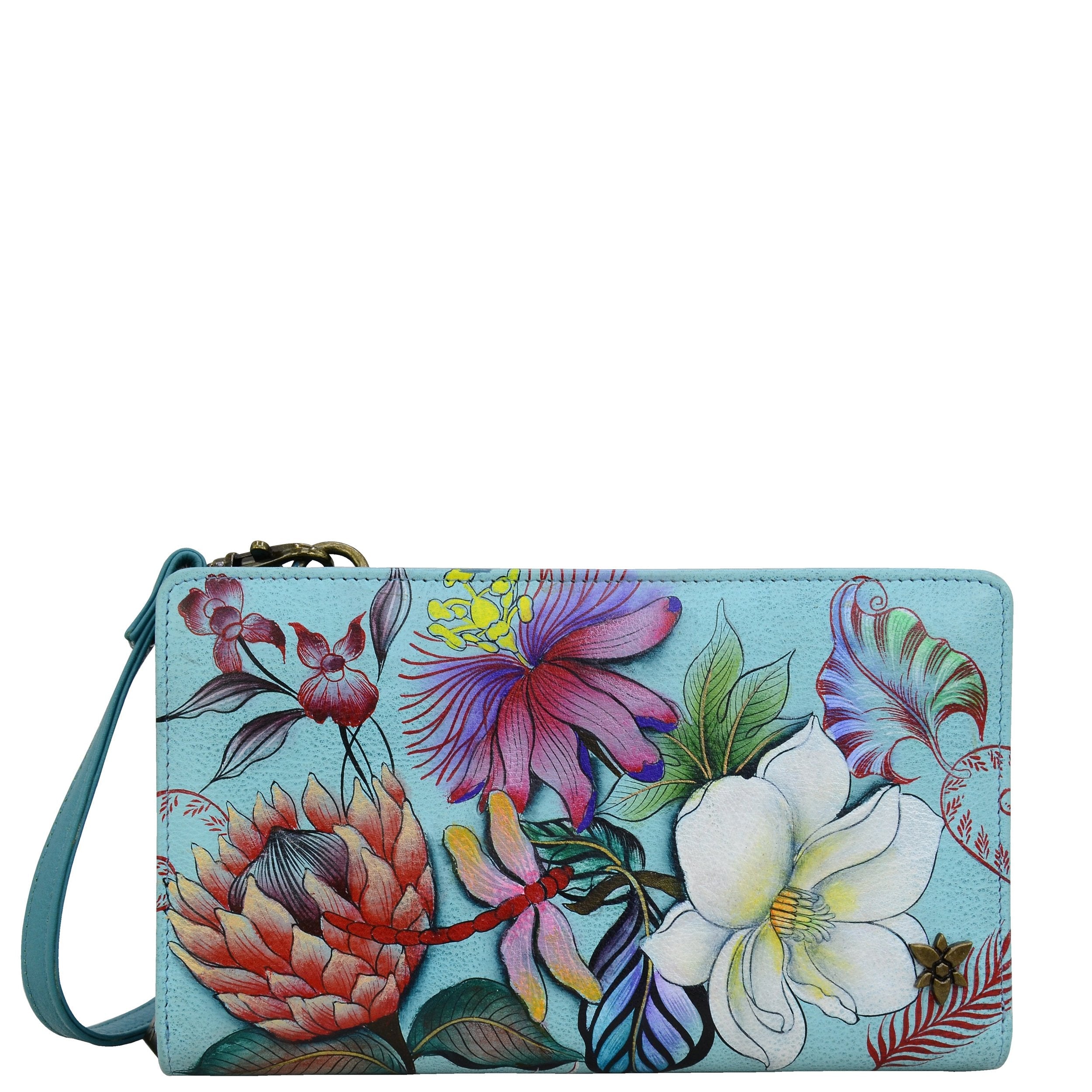 Jardin Bleu Organizer Wallet Crossbody - 1149