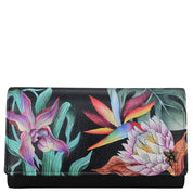 Island Escape Black Checkbook Clutch with RFID - 1153