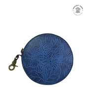 Tooled Butterfly Ocean Round Coin Purse - 1175