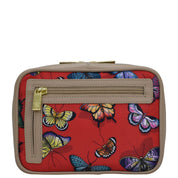 Fabric with Leather Trim Travel Jewelry Organizer - 13003