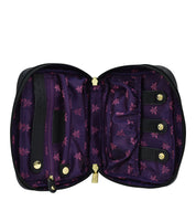 Fabric with Leather Trim Travel Jewelry Organizer - 13003