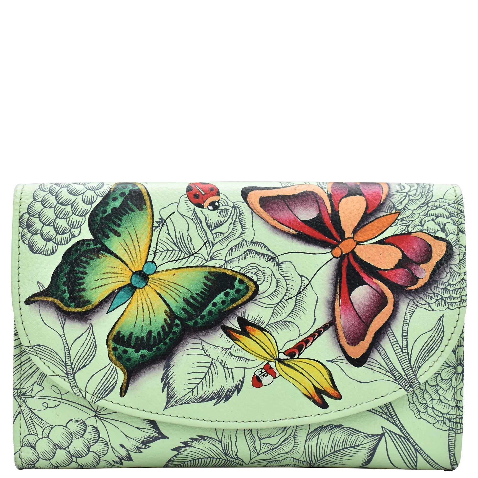 Dreamy Wings Sage Ladies Tri Fold Wallet - 1816