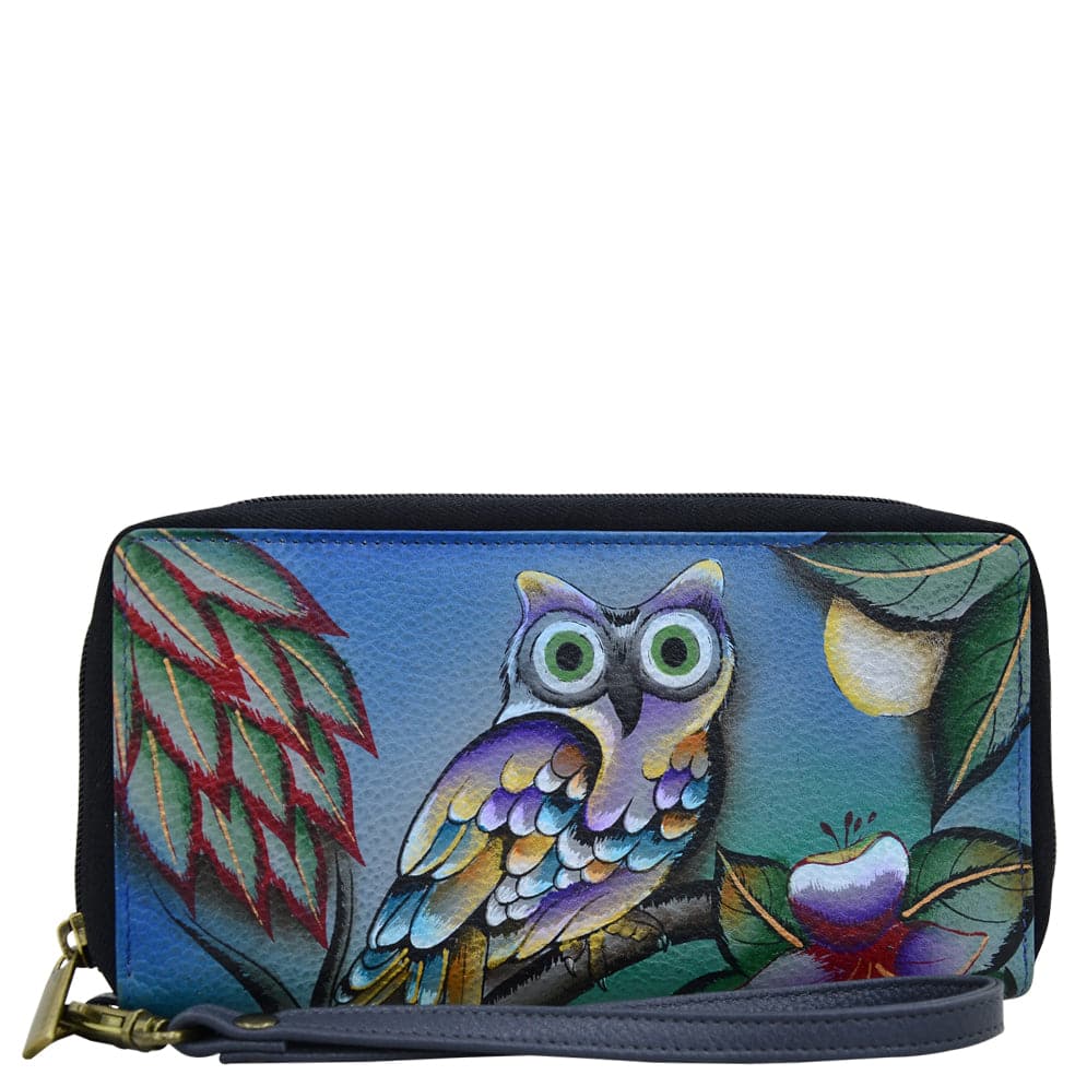 Midnight Owl Zip-Around Clutch - 1832