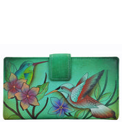 Birds in Paradise Green Two Fold Organizer Wallet - 1833