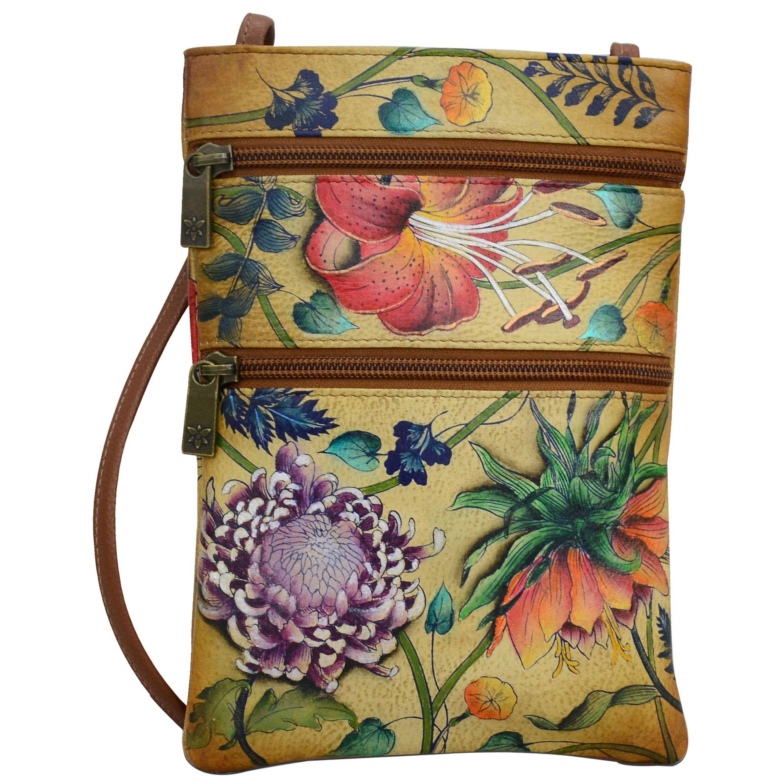 Caribbean Garden Mini Double Zip Travel Crossbody - 448