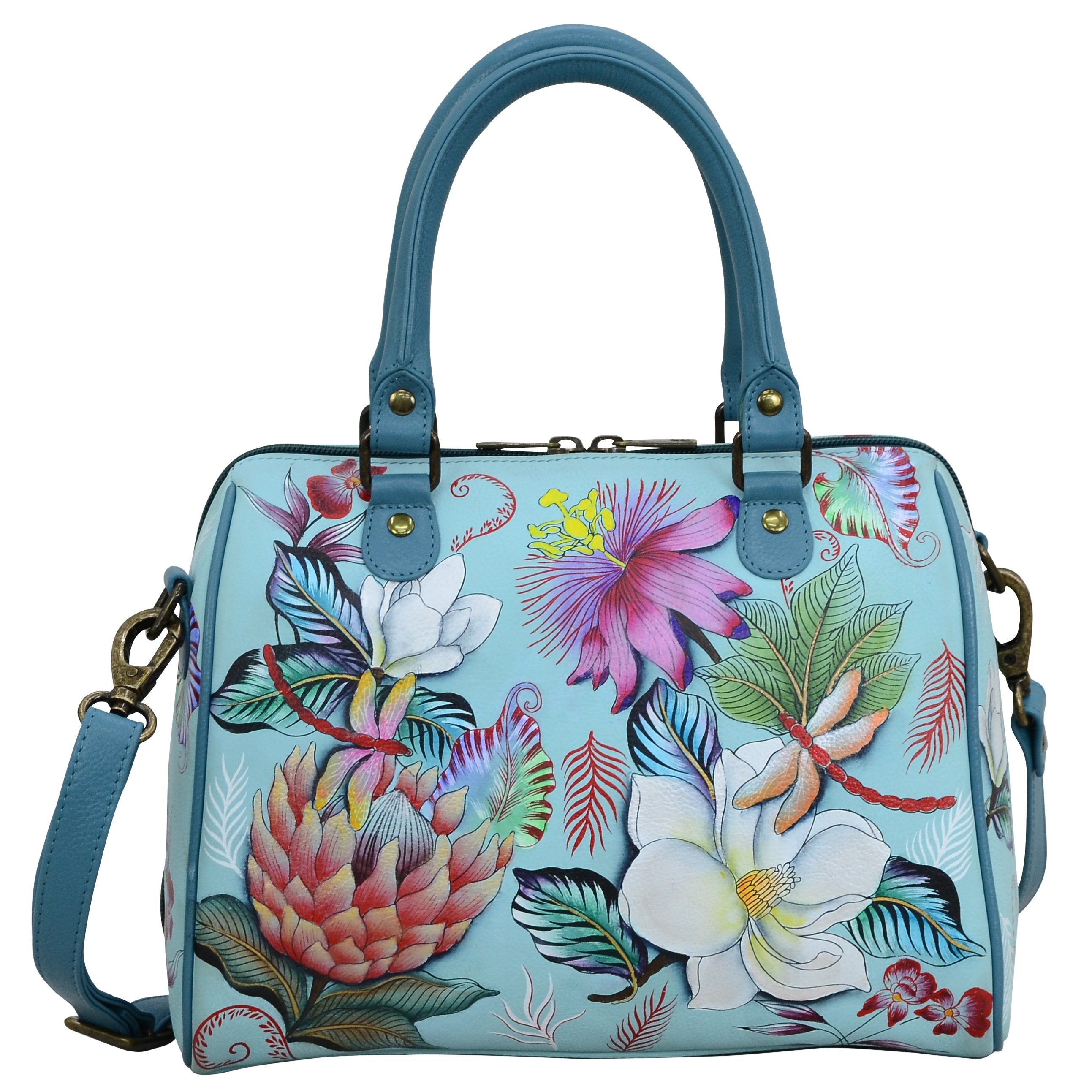 Jardin Bleu Zip Around Classic Satchel - 625