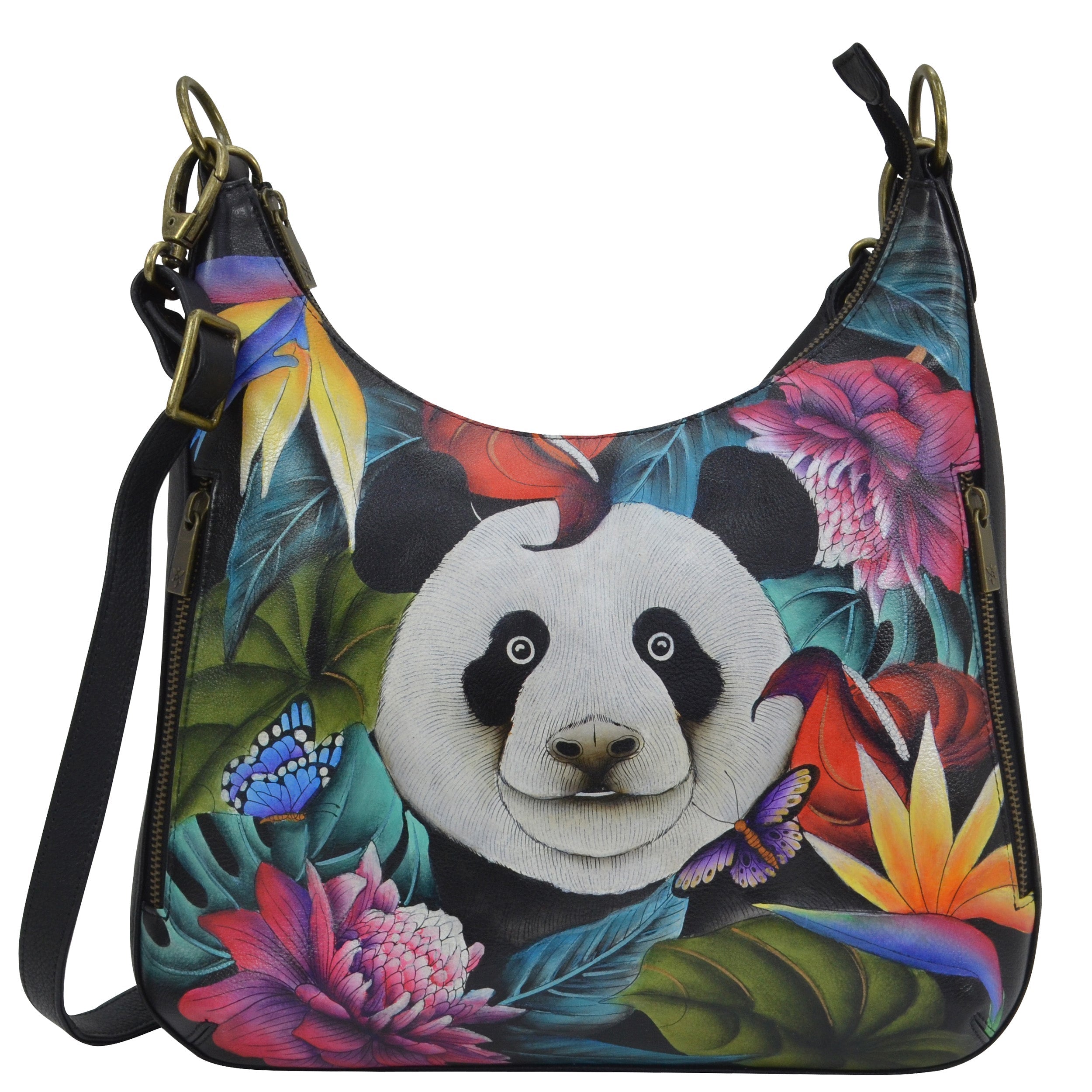 Happy Panda Convertible Slim Hobo With Crossbody Strap - 662