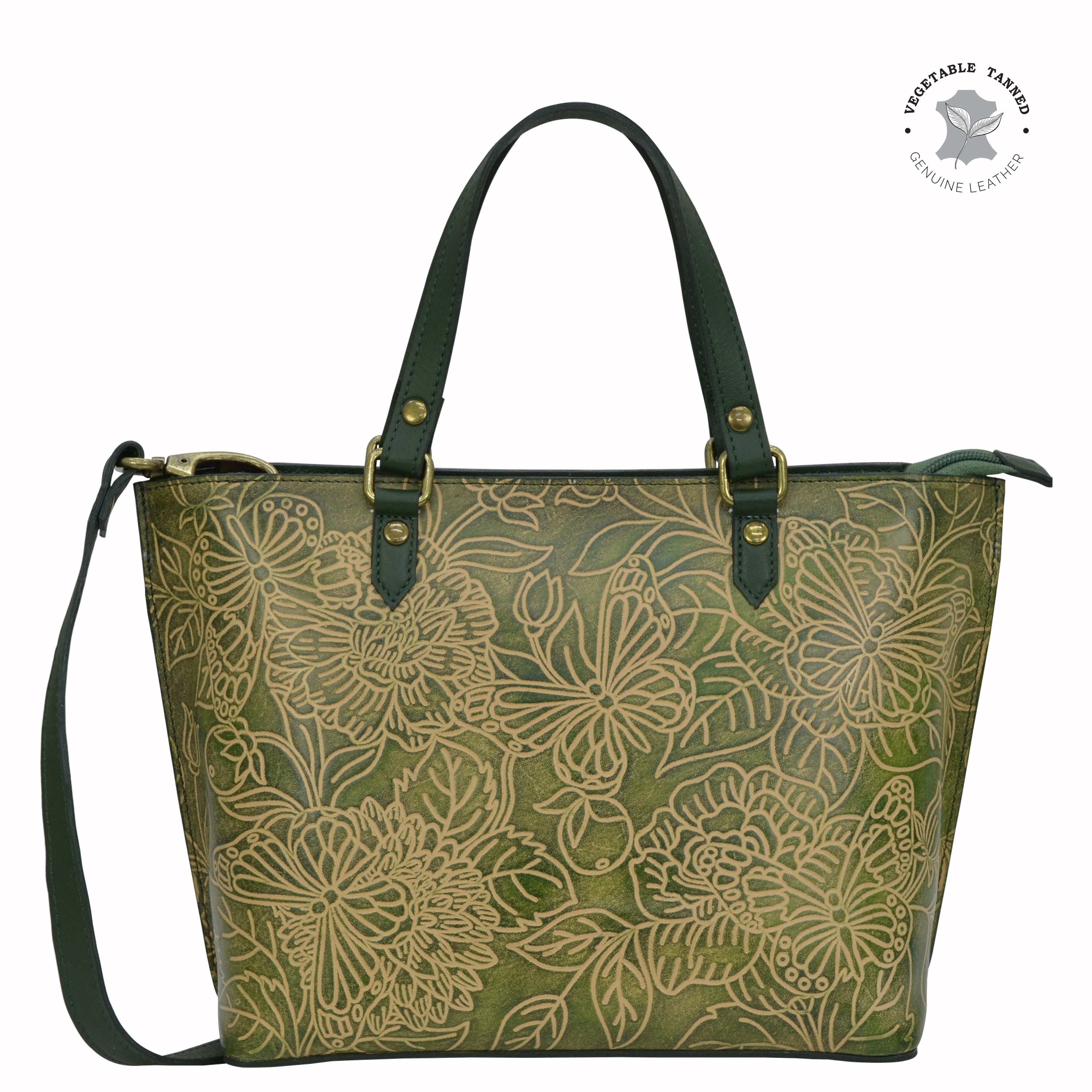 Tooled Butterfly Jade Medium Tote - 693