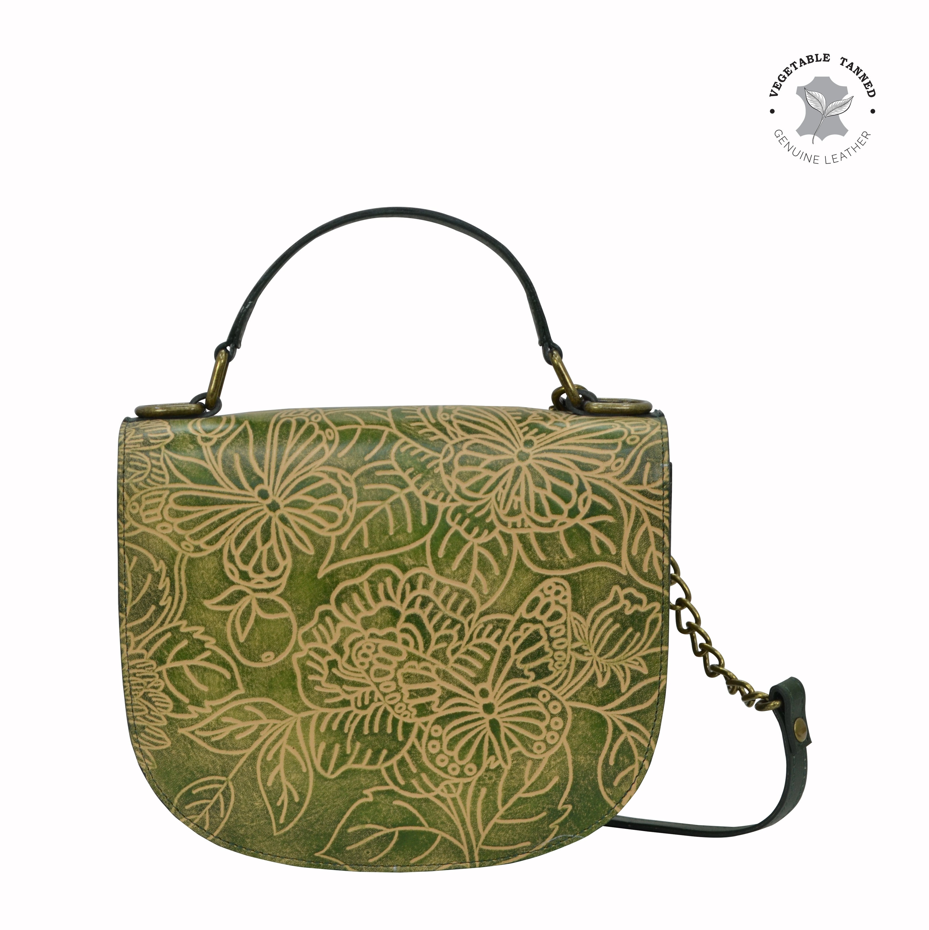 Tooled Butterfly Jade Flap Crossbody - 694