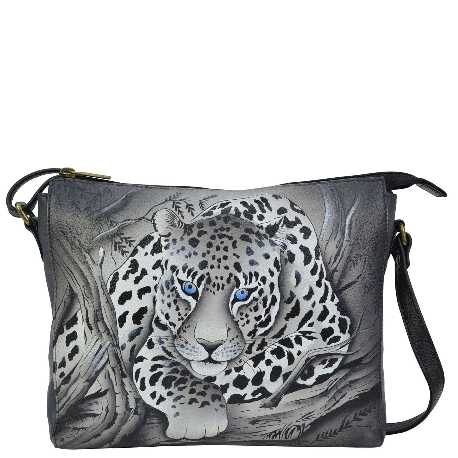 African Leopard Slim Medium Crossbody - 8334