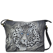 African Leopard Slim Medium Crossbody - 8334