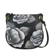 Romantic Rose Black Slim U-Shape Crossbody - 8441